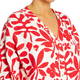 Yoek 100% Linen Shirt Floral Red and White