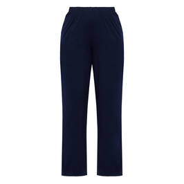 Yoek Cotton Jersey Pull On Trousers Navy  - Plus Size Collection