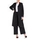 YOEK WIDE LEG PULL-ON PINSTRIPE TROUSER BLACK