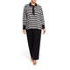 Yoek Houndstooth Tie Neck Tunic Black and White 