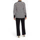 Yoek Houndstooth Tie Neck Tunic Black and White 