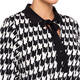 Yoek Houndstooth Tie Neck Tunic Black and White 