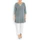 YOEK GREY POLKA DOT TUNIC WITH EMBELLISHED NECKLINE