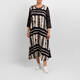 Alembika Satin Front Jersey Print Dress Black 