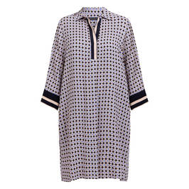 Elena Miro Geometric Print Eco Viscose Dress  - Plus Size Collection