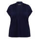 Elena Miro Jersey Stand-Collar Top Navy 