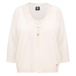 Faber Knitted Twinset Cream - Plus Size Collection