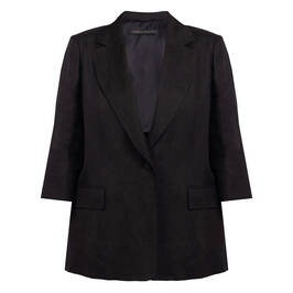 Marina Rinaldi Linen Blazer Black  - Plus Size Collection