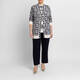 MARINA RINALDI NAVY PULL ON FRONT CREASE TROUSER 