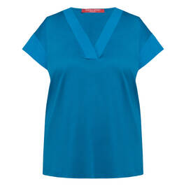 Marina Rinaldi Cotton T-Shirt Ocean Blue  - Plus Size Collection