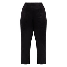 Noen Linen Pull On Trousers Black  - Plus Size Collection