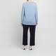 MARINA RINALDI NAVY PULL ON FRONT CREASE TROUSER 