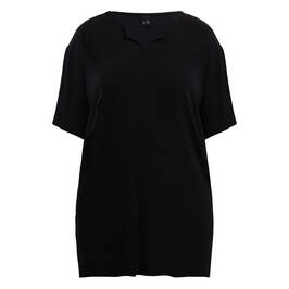 Yoek Plisse Tunic Black  - Plus Size Collection