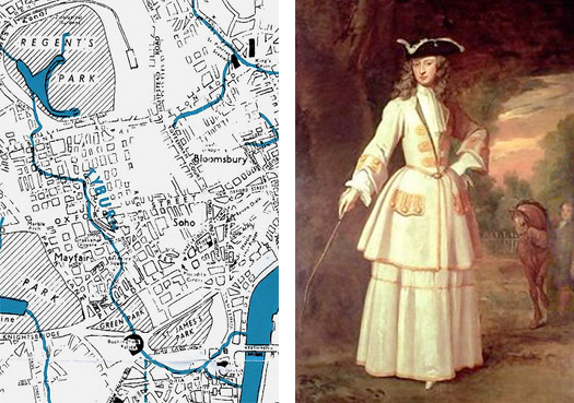 Tyburn Stream Plan and Lady Cavendish Holles